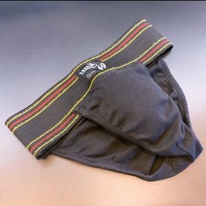 Wolf 69 Jockstrap Back Covered (Brief) Black Large (Med) Jock Sport/Gym Cricket